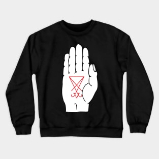 Sigil Of Lucifer Palm Crewneck Sweatshirt